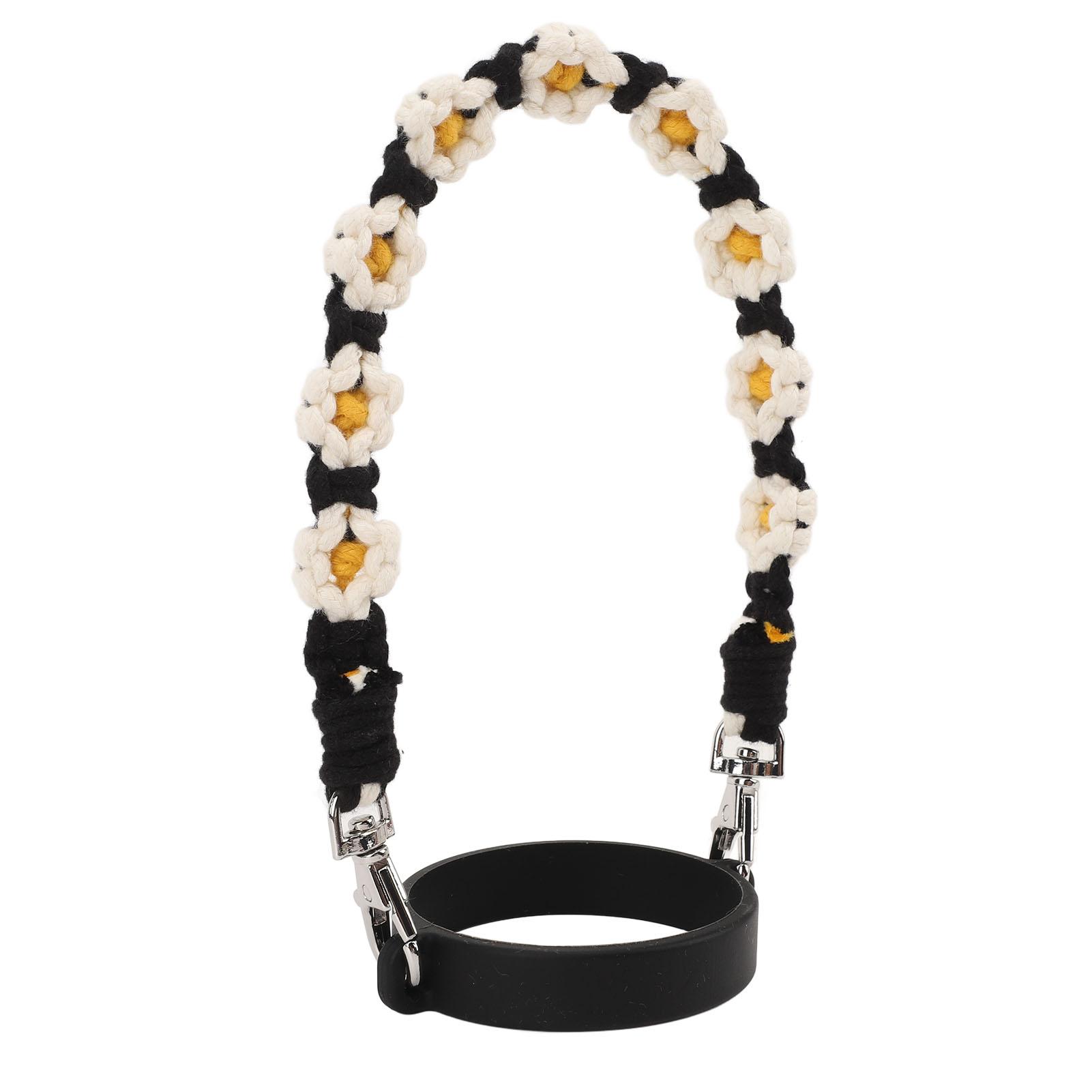 

Ручка для бутылки с водой Милая силиконовая петля в виде цветка Плетеный шнурок для бутылки с водой Веревка для стакана для воды для