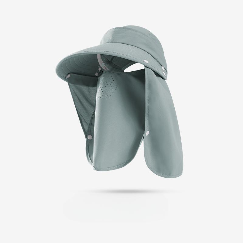 Outdoor Angelhut Damen Herren Große Krempe UV-Schutz Atmungsaktiv Schnelltrocknend Winddicht Gesichtsmaske Vollgesicht Nackenschutz Strandhut