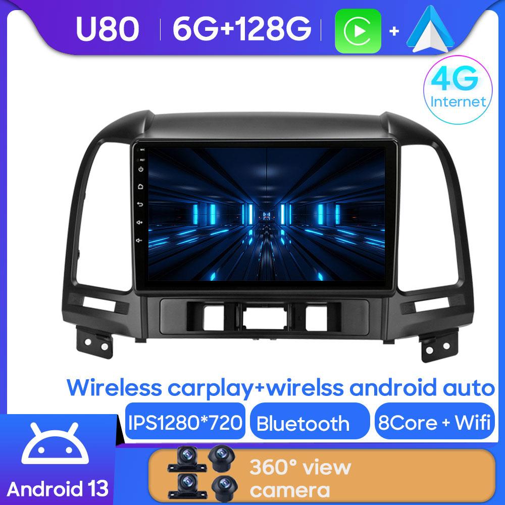 Android 14 DSP Car Radio Multimidia Video Player Navigation GPS For Hyundai Santa Fe 2 2006-2012 No 2din Head Unit Carplay