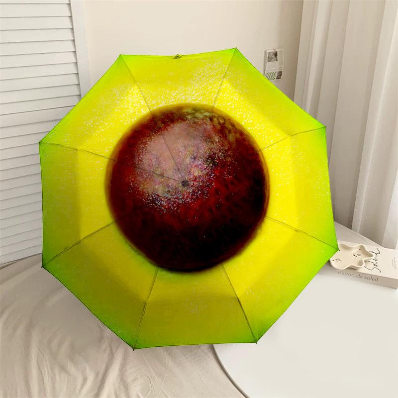 

1PC Avocado Fruit Umbrella-8-Rib Reinforced, Automatic Open, Lightweight & Durable, Cute Fashion Accessory for Outdoor-F2623