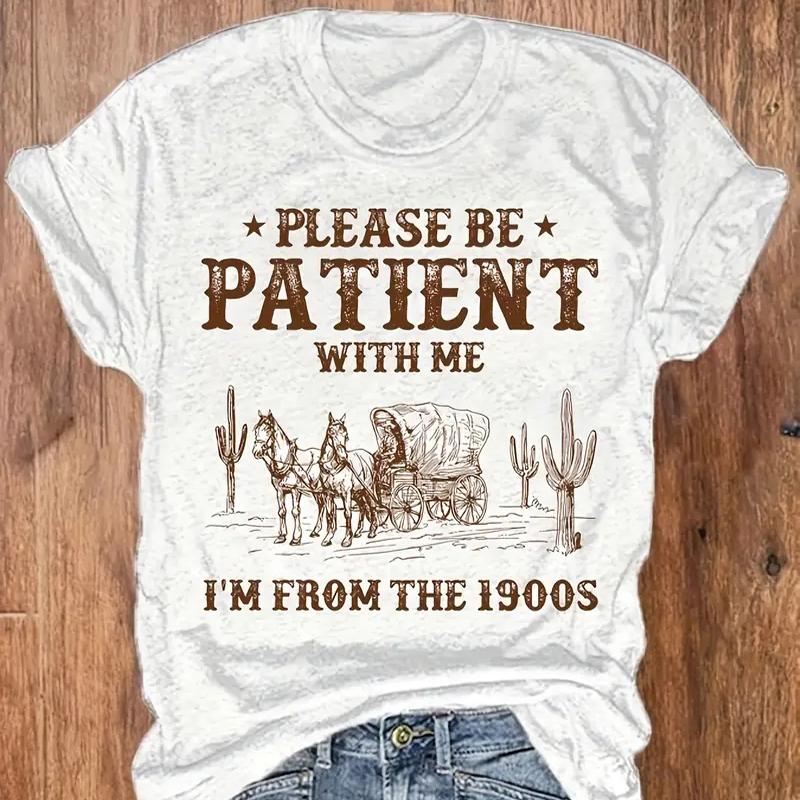 Women Summer T Shirt  Print Retro Fashion Short Sleeve Tees Casual   Printed  Tops