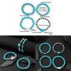 Turquoise Evil Eye Bead Bracelet Set Handmade Geometric Design For Men Gift