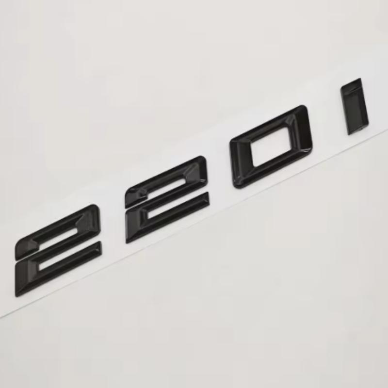 3D Glossy Black Chrome 220i 230i Emblem Badge Letter Rear Trunk Decal Sticker For BMW 2 Series F22 G42 Car Styling Accessories CB4