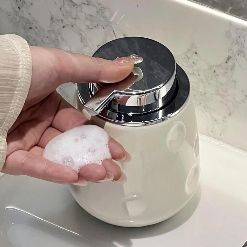 Dispenser for Liquid Soap Ceramic Foam Bottle Bubbler Hand Sanitizer Bottle Facial Cleanser Frother Portable Soap Dispensers