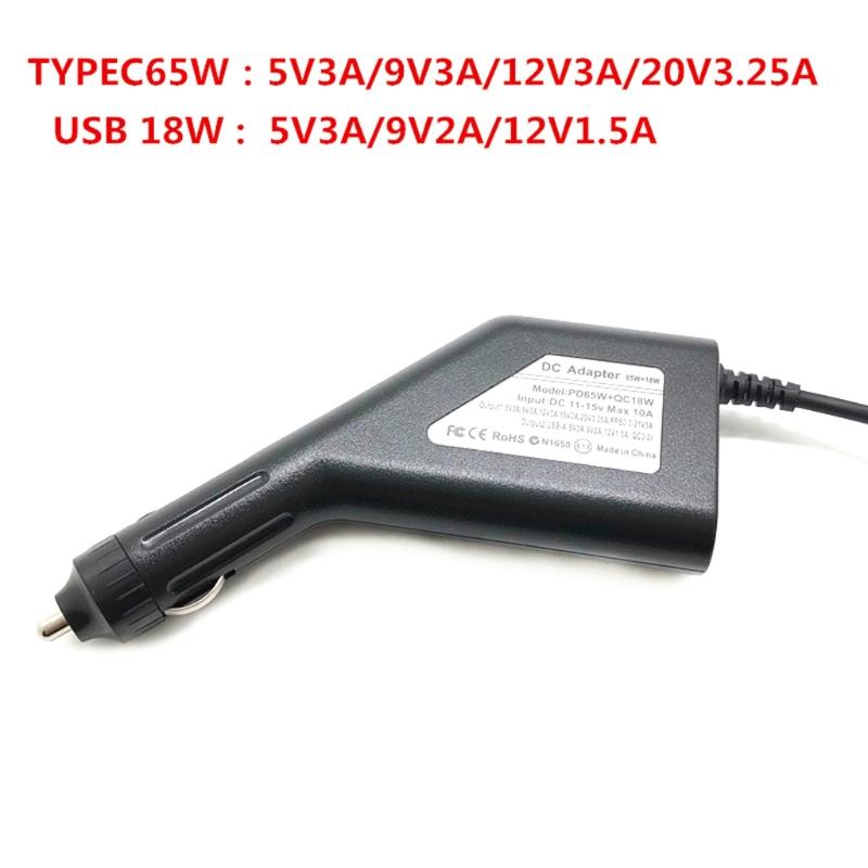 65W Fast Charging Wire for Laptop CellphoneCar Interior Type-C USB Power Adapter Laptop Fast Charging Cord