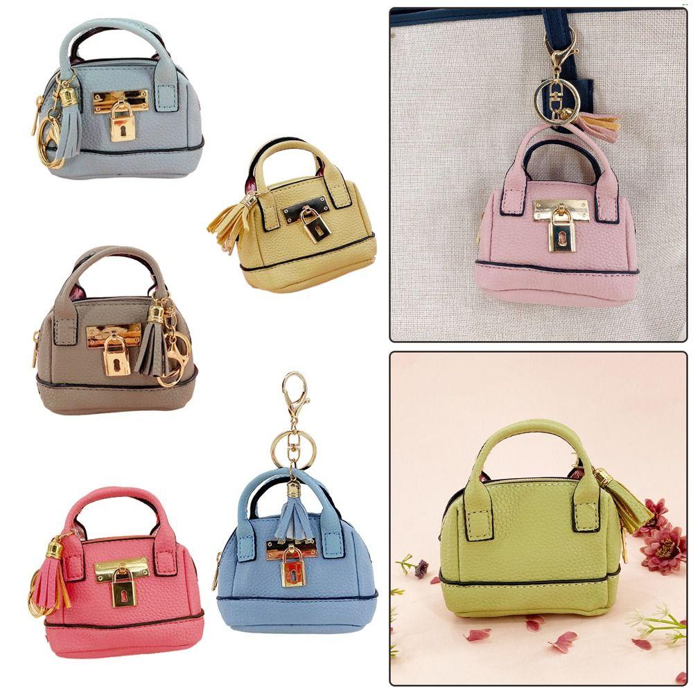 Creative With KeyChain Key Bag Simple PU Leather Mini Storage Pouch Multifunction Gift Coin Purse Wallet