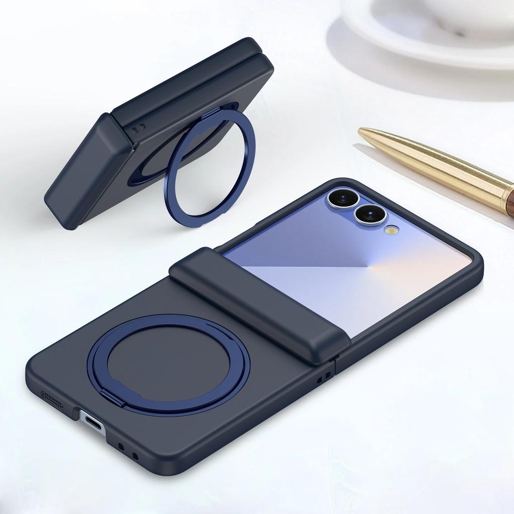 Magnetic 360 Rotating Kickstand Case for Samsung Galaxy Z Flip 7 Fe 6 5 4 3 Skin Feel Hinge Protective Cover