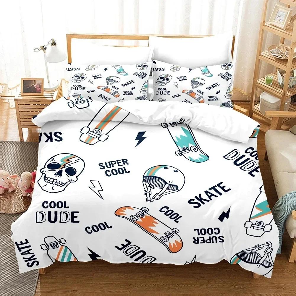 3D Print Scooter Skateboard Fashion Bedding Set Single Twin Double Queen King Cal King Size Bed Linen Set