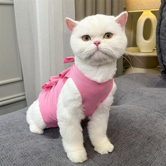 Yousheng Cat Neutering Suit Adjustable Breathable Dogs Recovery Clothes Striped Pet Surgery Recovery Suit Pet