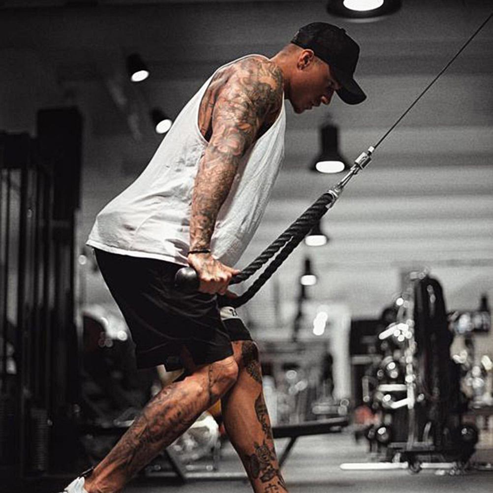 Tricep Rope Heavy Duty Abdominal Crunches Cable Pull Down Laterals Biceps Muscle Training Fitness