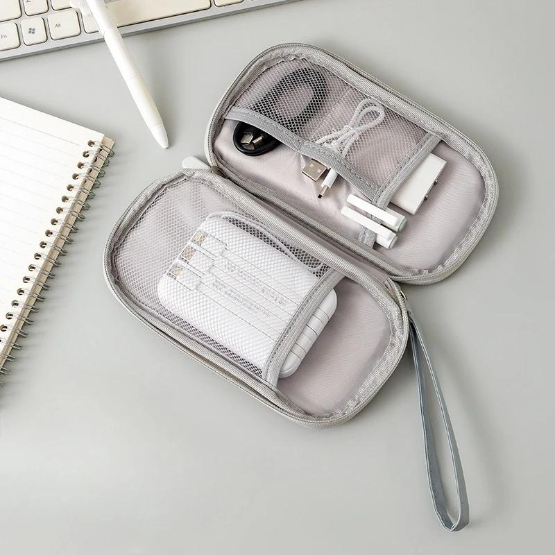Pochette Organisateur d'Accessoires de Voyage Portable pour Batterie Externe, Téléphone, Étui Anti-Choc pour Écouteurs, Sac de Rangement pour Petits Électroniques Portables