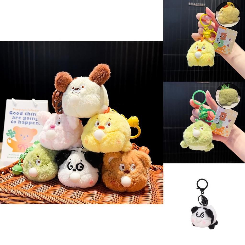 Cute And Cuddly Bubbling Animal Plush Keychain Unique Cartoon Style Hanging Ornament