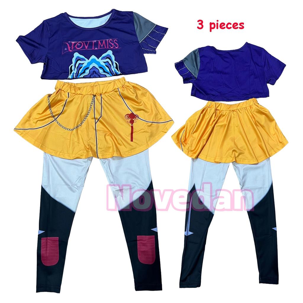 Huntrix Golden Kpop Demon Hunters Rumi Mira Zoey Cosplay Costume Kids Girls Birthday Party Halloween Stage Performance Clothes