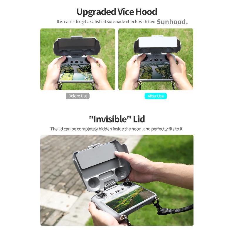 Sunnylife RC 2 Sunhood Joysticks Protector Sunshade for DJI Mini 4 Pro/Air3/Flip RC 2/1 Remote Controller Full Screen Protection