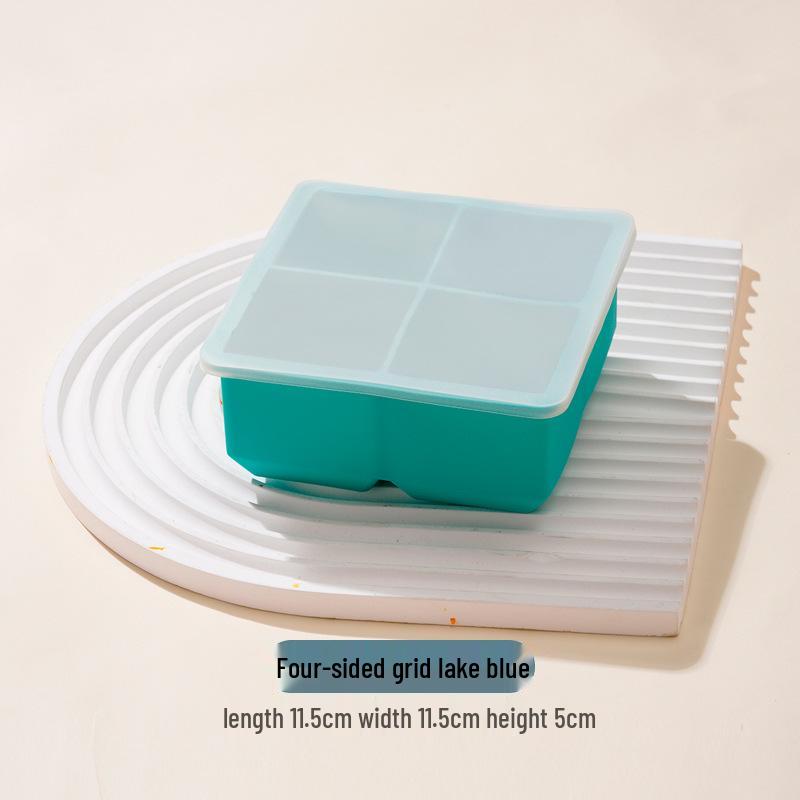 Square Silicone Ice Cube Tray with Lid - Small, Food-Grade Kitchen Ice Mold