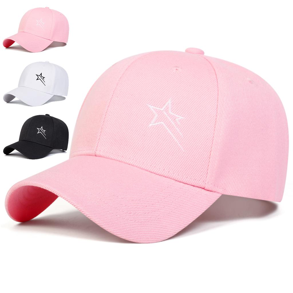 Unisex Five-pointed Star Embroidery Baseball Caps Adjustable Casual Hats Spring and Autumn Outdoor Sunscreen Hat
