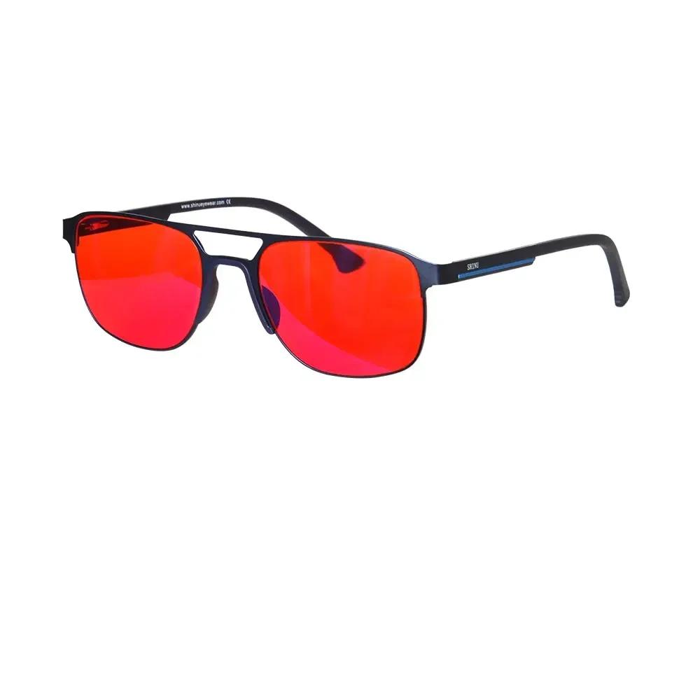 Shinu Better Sleep Red Lens Blue Light Blocking Orange Lens For Game Eyeglasses Husband Gift Double Bridge Glasses Men