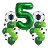Green Yin Football Series Latex Balloon Digital Aluminum Film Set Baby Birthday Party Decoration Scene Arrangement