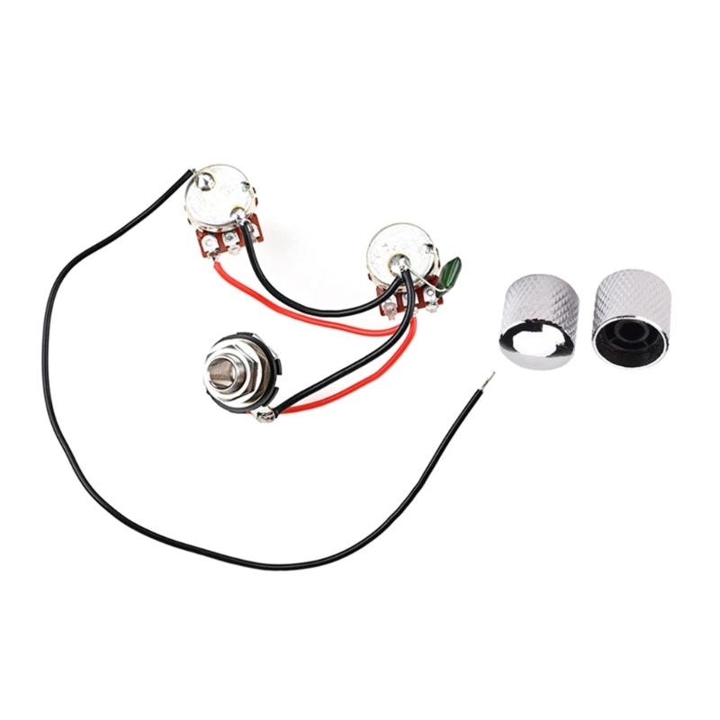 1V 1T Wiring Kit, 3 Way A500K Wiring Harness Prewired Guitar Wiring Hareness for Electric Guitar Bass Repair Replacement