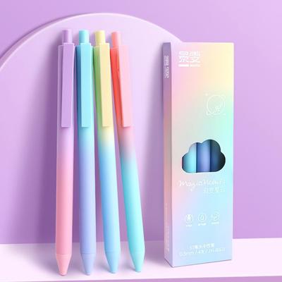 4 Stück Magic Nebula Gelschreiber mit Farbverlauf, 0,5 mm Kugelschreiber, schwarze Farbtinte zum Schreiben, Büro, Schule