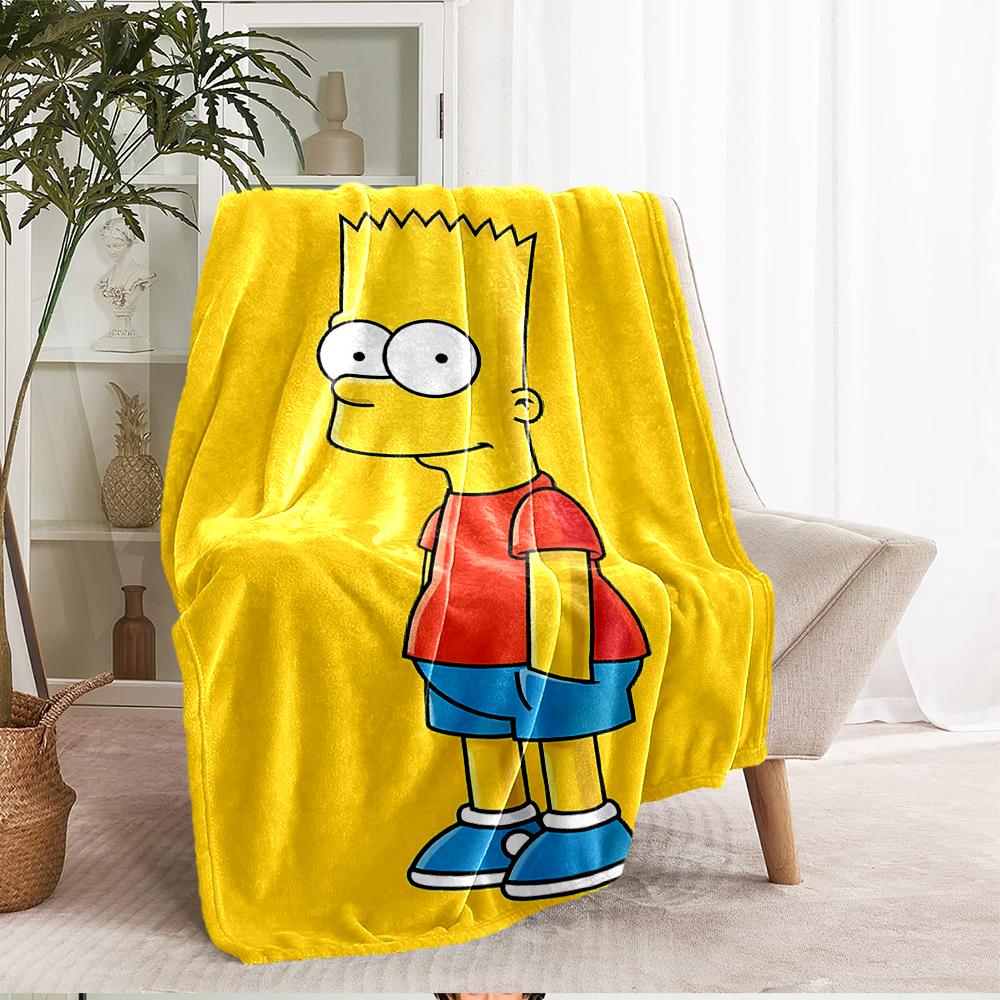 The Simpsons Theme Printed Blanket - Perfect for Couch, Bed, Travel & Outdoor Use | Machine Washable, Cozy & Durable.