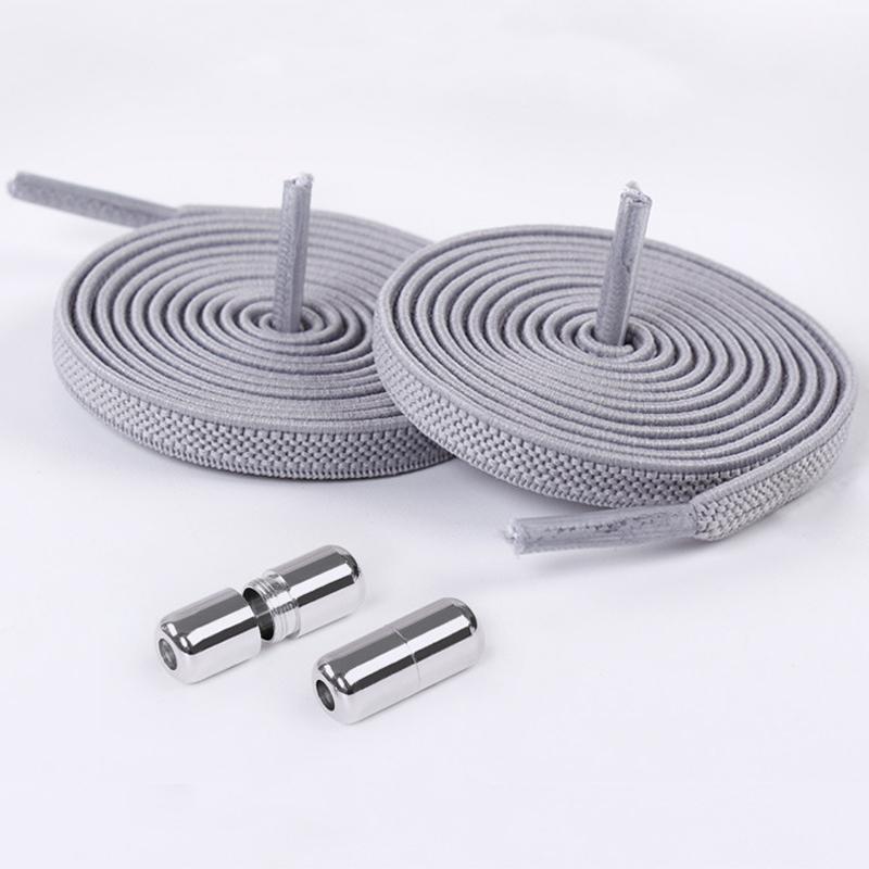 1Pair/3Pair 0.6 Cm Flat Elastic Shoelace Metal Buckle Shoelaces for Sneakers Kids and Adults Quick-Release Laces