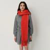Versatile Plus Thickened Imitation Cashmere Solid Color Hemming Fringed Scarf Women's Winter Shawl