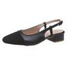 Women's Colorblock Low Heel Closed Toe Sandals, Retro Single Strap Backless Flats