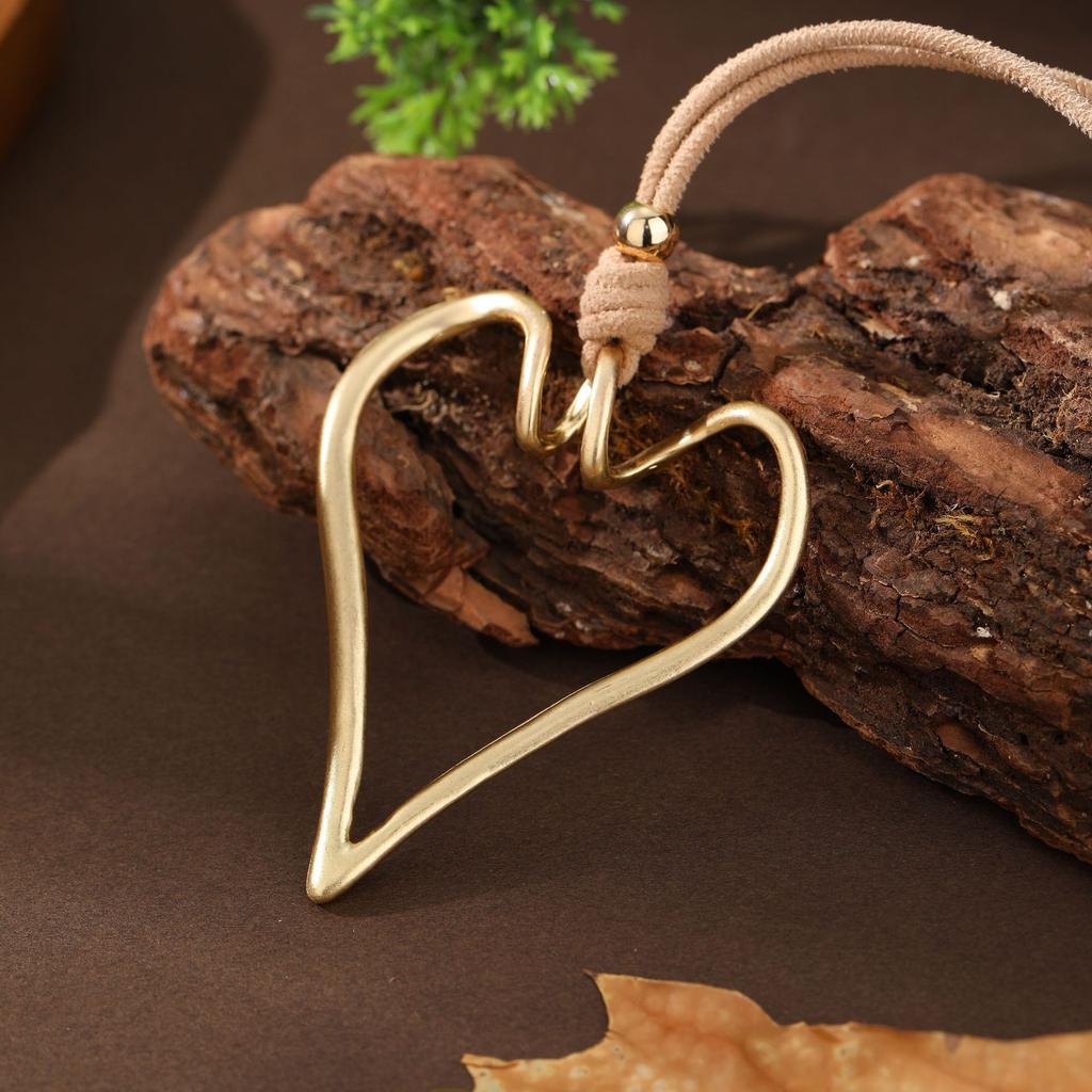 New matte hollow big love velvet long pendant, women's exaggerated personality heart-shaped long necklace