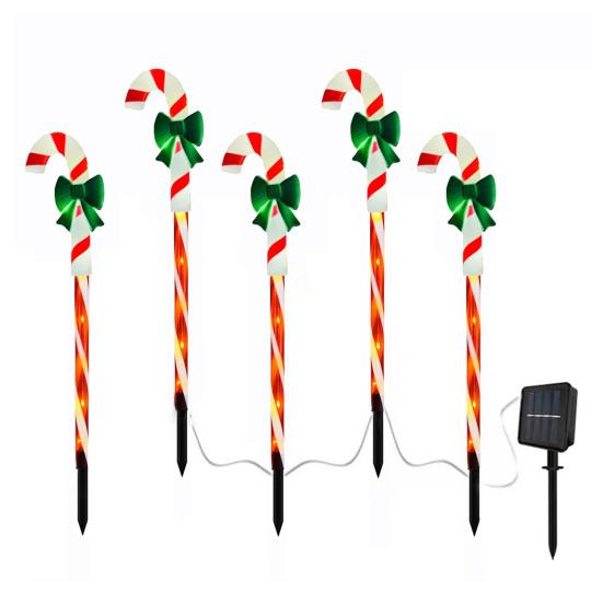 Solar Christmas Stake Lawn Decor with Santa Lights Waterproof Outdoor And Snowman Warm White LED