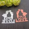 2pc Mixed  Love Letter and Flower Background Frame Metal Cutting Dies Stencils for DIY Scrapbooking Decorative Embossing Handcraft Template