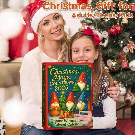 Yousheng Christmas Gnome Countdown Calendar 2025 24-Day Advent Calendars with 24 Gnomes Multifunctional Holiday Decoration