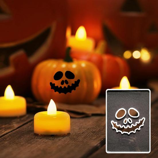 Halloween Pumpkin Face Stencils Decorative Painting Stencils Reusable Acrylic Drawing Template for DIY Pumpkin Carving Wood Wall Art Decor