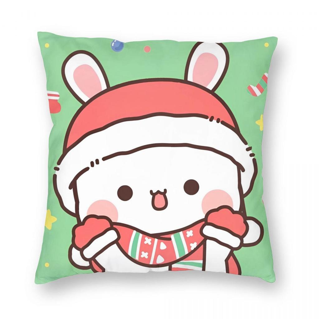 Dudu Bear And Bubu Panda Christmas Pillowcase Soft Polyester Cushion Cover Decoration Pillow Case Cover Chair Wholesale 45*45cm