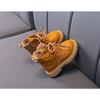 Fashion versatile children's warm short boots boys British style velvet single boots