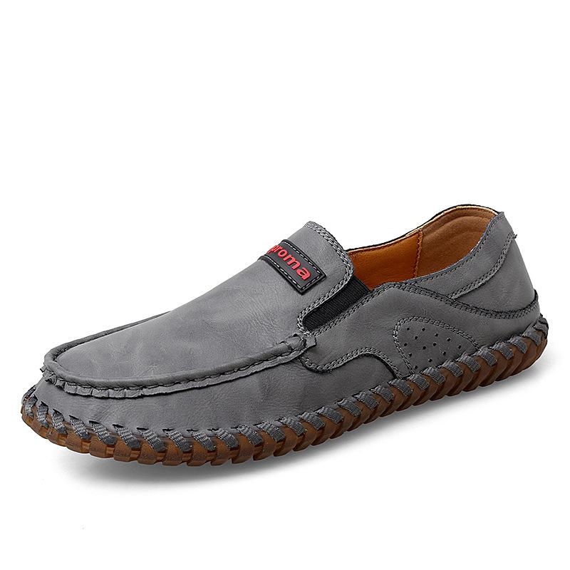 Spring and Autumn New Leather Shoes Men's Leather Soft Bottom Breathable Men's Plus Size Trend Lazy Wild Men's Shoes Casual Shoes