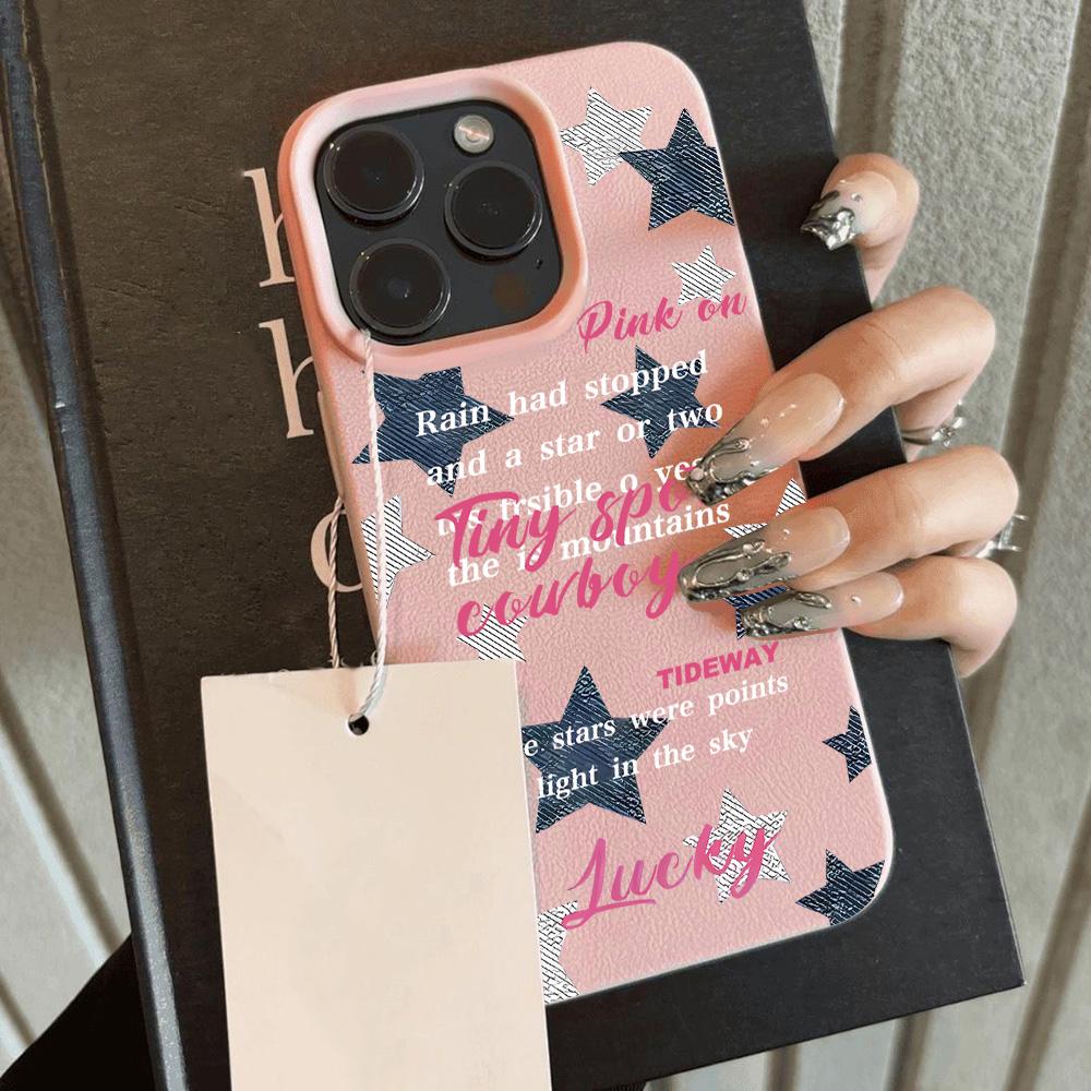INS Trendy Leopard Print Stars Lichee leather pattern Phone Case For Redmi Note 14 13 12 11 10 9 8 Pro Plus 4G 5G Shockproof