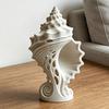 White Conch Shell Figurine, 3D Printed Nautical Coastal Tabletop Ornament for Living Room, TV Stand, Bookcase Shelf, Cabinet Decor