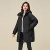 Piumino da donna con cappuccio di lunghezza media Xuezhongfei