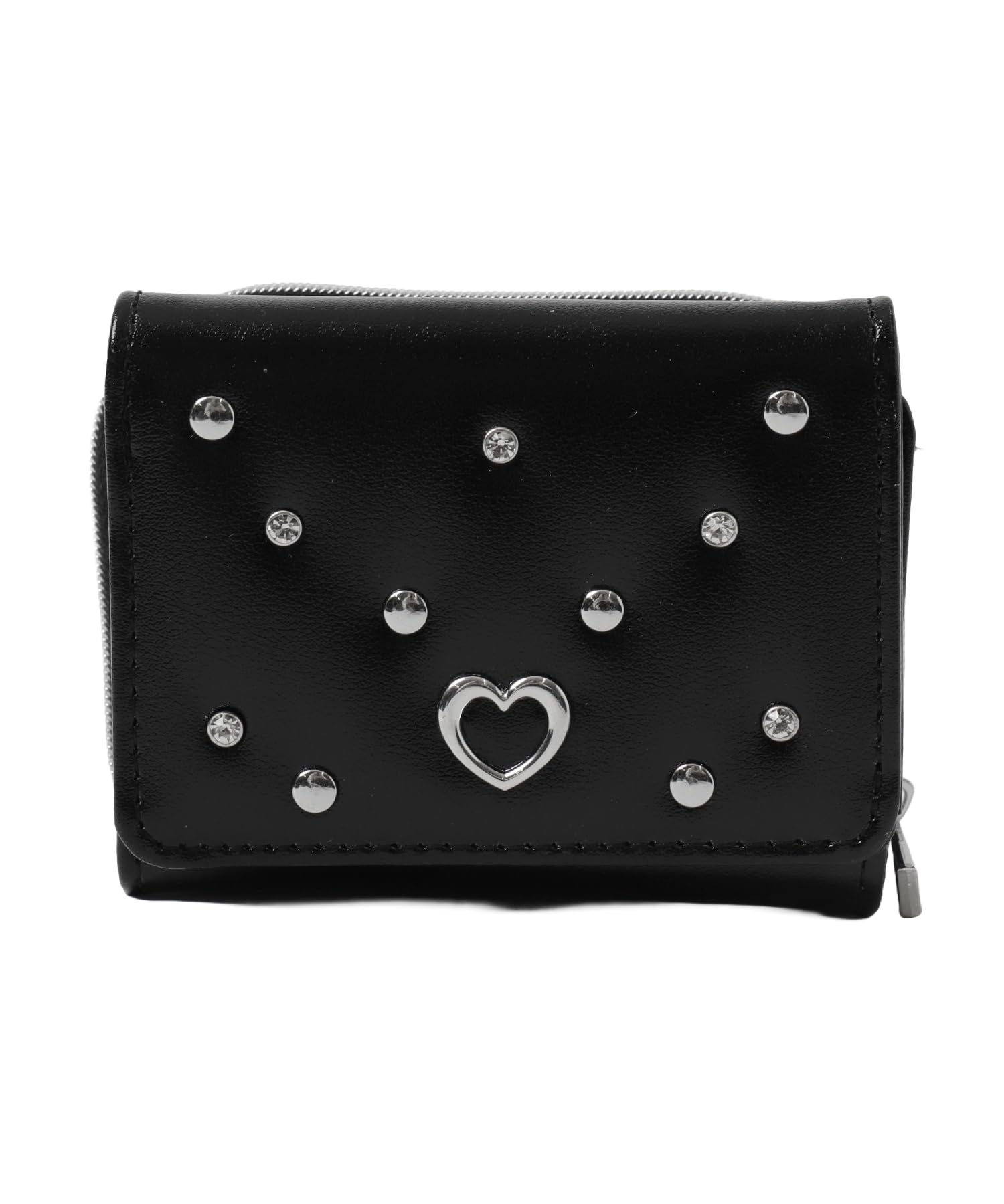 

WEGO Metal Heart Stud Size Black Women s Wallet, F, чорний
