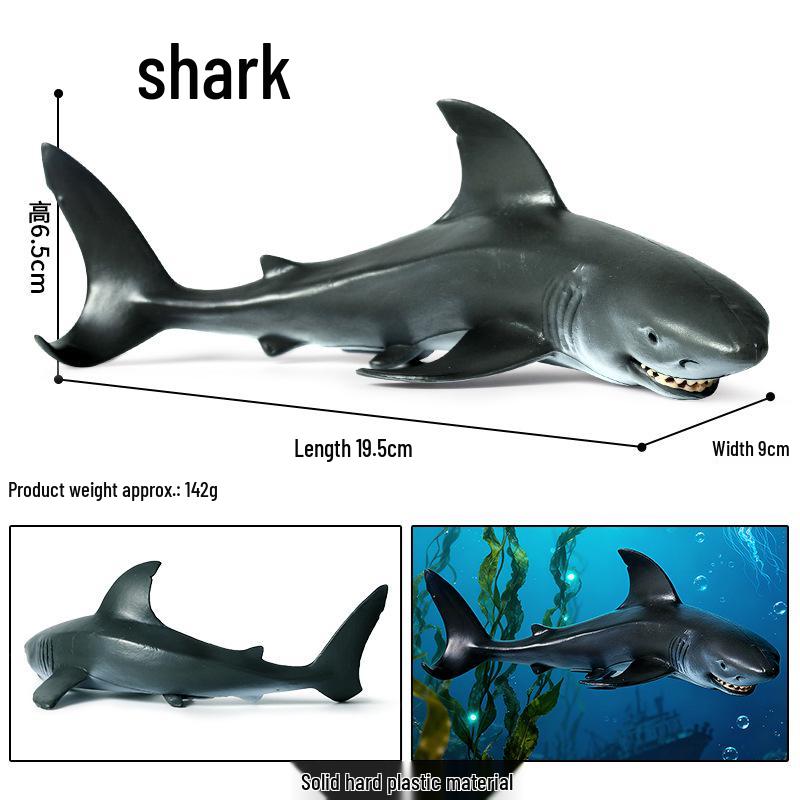Children s Three-Headed Shark & Orca Marine Life Model Toy