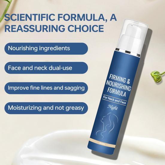 Firming Nourishing Night Cream for Face Neck 50ml Anti-Aging Hydrating Moisturizer for Women Reduces Wrinkles & Fine Lines Restores Elasticity