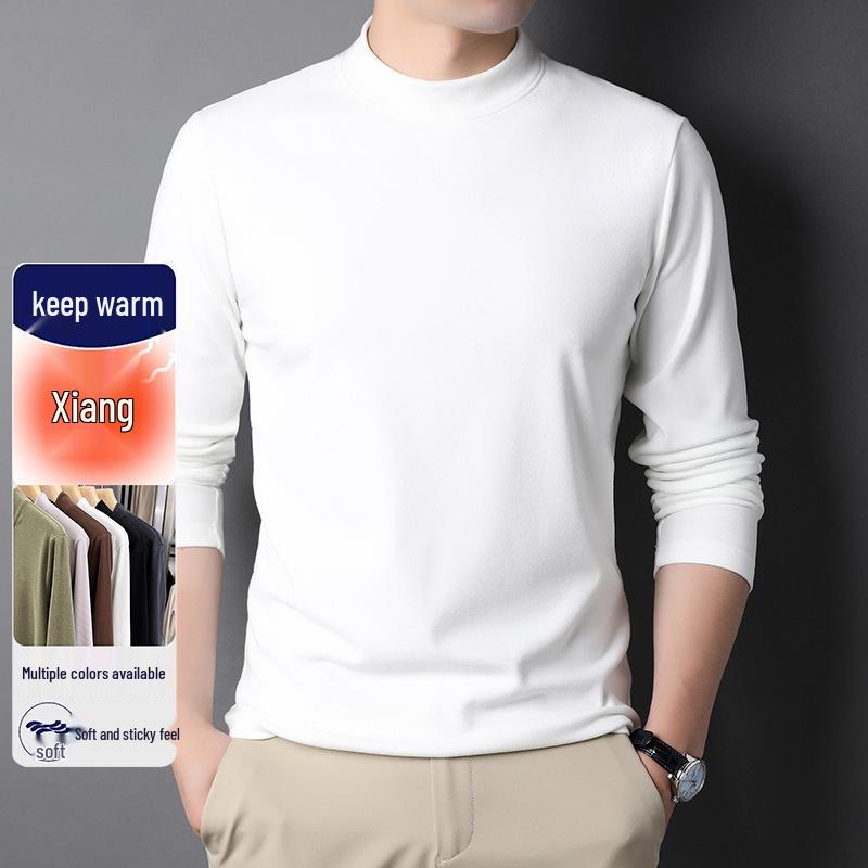 Men's Self-Heating Double-Sided Fleece Half-High Collar Sweatshirt - 2025 Autumn/Winter New Style Base Layer