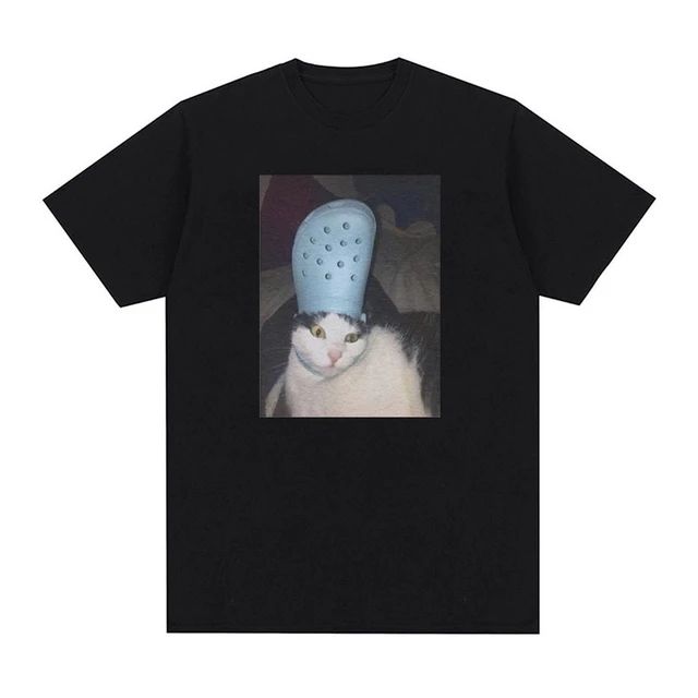 Funny Meme Cat Print Graphic T Shirt Men's Women Vintage High Quality Fashion T-shirts Tops O-Neck Cotton Oversized T-shirt77899
