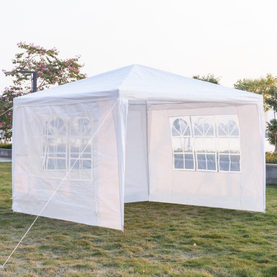 3 X 3m Three Sides Waterproof Tent with Spiral Tubes White