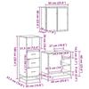 3 Piece Bathroom Furniture Set Grey Sonoma Particleboard