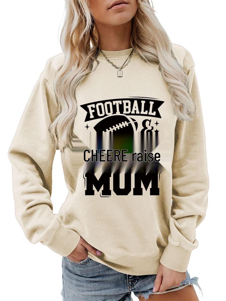 Football Cheer Mom Plus Size Loose Comfortable Hoodie