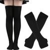 Gothic Y2K Lolita Fingerless Gloves for Halloween Costume Thigh High Boot Socks  for Women