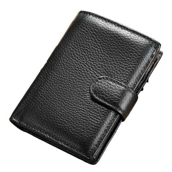 Vintage Men Faux Leather Wallet RFID Blocking Bi-fold Short Wallet Minimalist Slim Anti-Theft Credit Card Holder Front Pocket Wallet