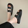 Fashion CRLAYDK Womens Fashion Slides Ladies Platform Slippers for Summer Open Toe Sandals Adjustable Double Straps Beach Walking Shoes